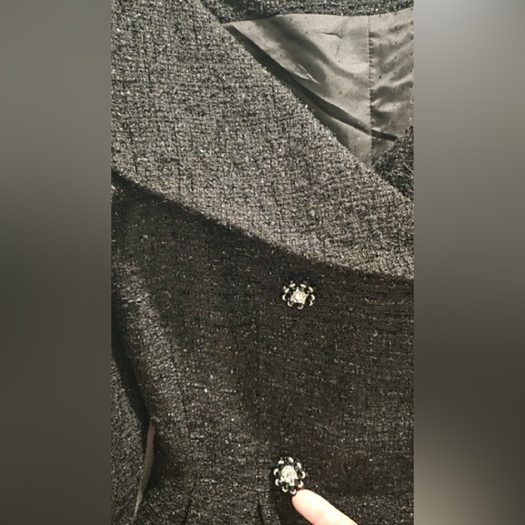 Self Portrait Black Off Shoulder Boucle Mini Dress - Picture 4 of 4